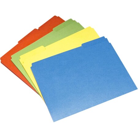 Made-To-Stick 753001 1 by 3 Cut Letter Size Color File Folder Set  Assorted Color MA3193444